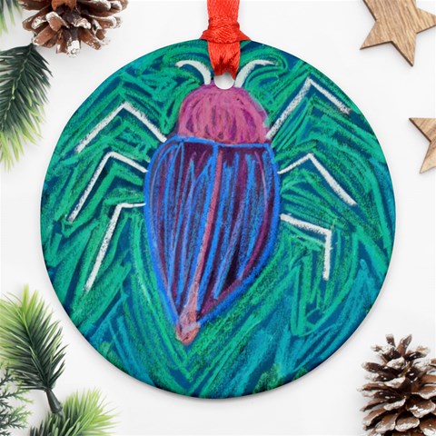 Big Green Bug  Ornament (Round) from ArtsNow.com Front