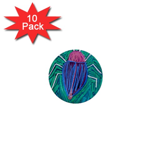 Big Green Bug  1  Mini Button (10 pack)  from ArtsNow.com Front