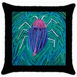 Big Green Bug  Throw Pillow Case (Black)