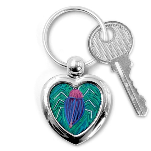 Big Green Bug  Key Chain (Heart) from ArtsNow.com Front