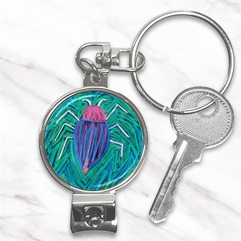 Big Green Bug  Nail Clippers Key Chain from ArtsNow.com Front