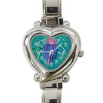 Big Green Bug  Heart Italian Charm Watch