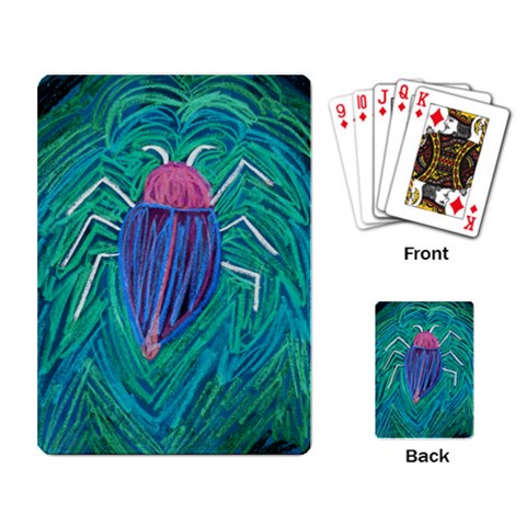 Big Green Bug  Playing Cards Single Design from ArtsNow.com Back