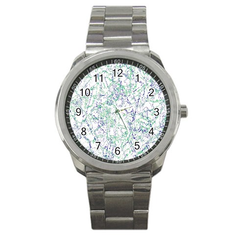 Splatter Abstract Bright Print Sport Metal Watch from ArtsNow.com Front