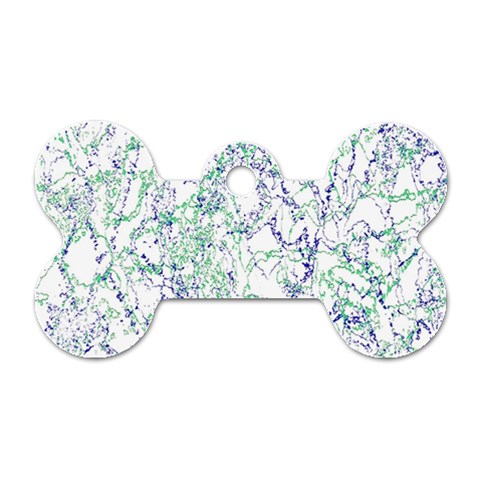 Splatter Abstract Bright Print Dog Tag Bone (One Side) from ArtsNow.com Front