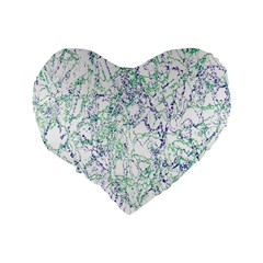 Splatter Abstract Bright Print Standard 16  Premium Flano Heart Shape Cushions from ArtsNow.com Back