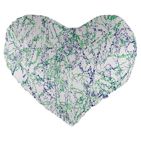 Splatter Abstract Bright Print Large 19  Premium Flano Heart Shape Cushions from ArtsNow.com Front