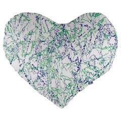 Splatter Abstract Bright Print Large 19  Premium Flano Heart Shape Cushions from ArtsNow.com Front