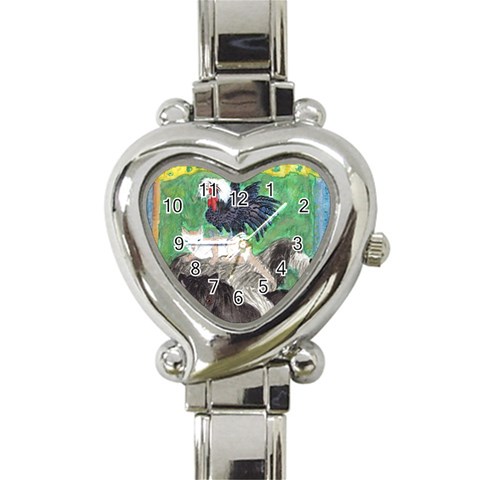 Bremen Town Musicians Heart Italian Charm Watch from ArtsNow.com Front