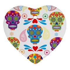 Boho Skull Vibe Heart Ornament (Two Sides) from ArtsNow.com Back