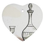 Wine Glass And Decanter Ornament (Heart)