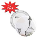 Wine Glass And Decanter 1.75  Buttons (10 pack)