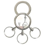 Wine Glass And Decanter 3-Ring Key Chain