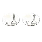 Wine Glass And Decanter Cufflinks (Oval)