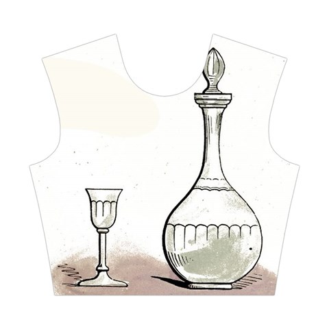 Wine Glass And Decanter Cotton Crop Top from ArtsNow.com Front