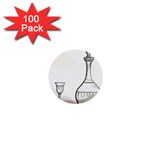Wine Glass And Decanter 1  Mini Buttons (100 pack) 