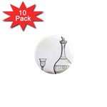 Wine Glass And Decanter 1  Mini Magnet (10 pack) 