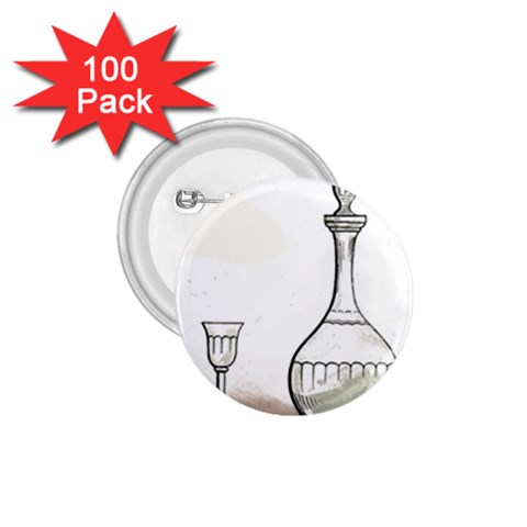 Wine Glass And Decanter 1.75  Buttons (100 pack)  from ArtsNow.com Front