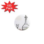 Wine Glass And Decanter 1  Mini Magnets (100 pack) 