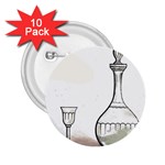 Wine Glass And Decanter 2.25  Buttons (10 pack) 