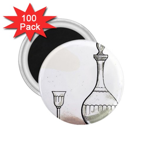 Wine Glass And Decanter 2.25  Magnets (100 pack)  from ArtsNow.com Front