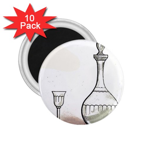 Wine Glass And Decanter 2.25  Magnets (10 pack)  from ArtsNow.com Front