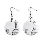Wine Glass And Decanter Mini Button Earrings
