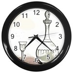 Wine Glass And Decanter Wall Clock (Black)