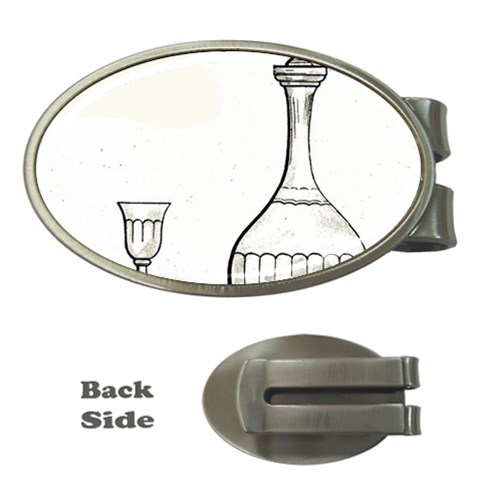 Wine Glass And Decanter Money Clips (Oval)  from ArtsNow.com Front