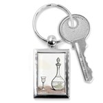 Wine Glass And Decanter Key Chain (Rectangle)