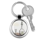 Wine Glass And Decanter Key Chain (Round)