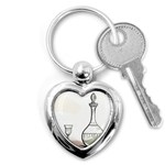 Wine Glass And Decanter Key Chain (Heart)