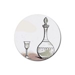 Wine Glass And Decanter Rubber Coaster (Round) 