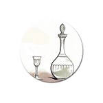 Wine Glass And Decanter Magnet 3  (Round)