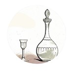 Wine Glass And Decanter Mini Round Pill Box (Pack of 5)