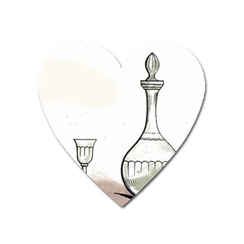 Wine Glass And Decanter Heart Magnet from ArtsNow.com Front