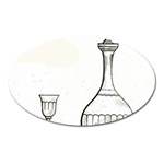 Wine Glass And Decanter Oval Magnet