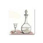 Wine Glass And Decanter Square Magnet