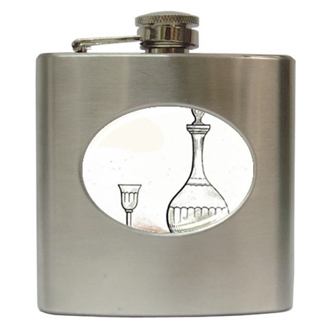 Wine Glass And Decanter Hip Flask (6 oz) from ArtsNow.com Front