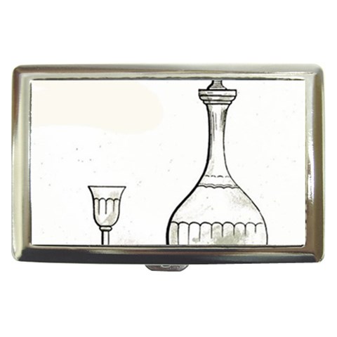 Wine Glass And Decanter Cigarette Money Case from ArtsNow.com Front