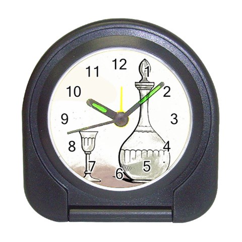 Wine Glass And Decanter Travel Alarm Clock from ArtsNow.com Front