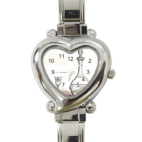 Wine Glass And Decanter Heart Italian Charm Watch from ArtsNow.com Front