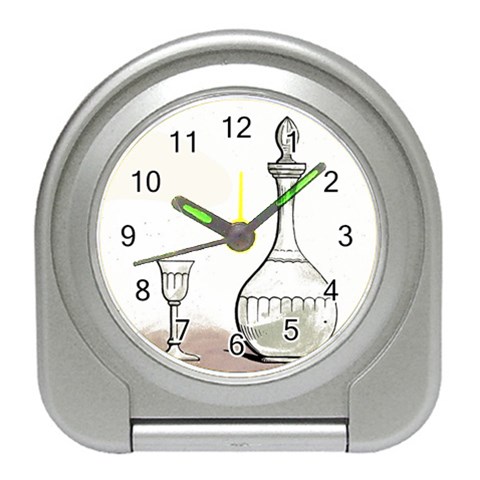 Wine Glass And Decanter Travel Alarm Clock from ArtsNow.com Front