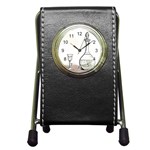 Wine Glass And Decanter Pen Holder Desk Clock