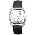 Wine Glass And Decanter Square Metal Watch