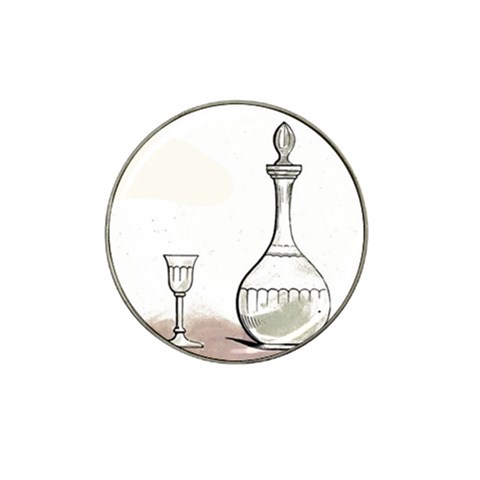 Wine Glass And Decanter Hat Clip Ball Marker from ArtsNow.com Front