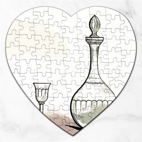 Wine Glass And Decanter Jigsaw Puzzle (Heart) from ArtsNow.com Front