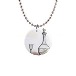 Wine Glass And Decanter 1  Button Necklace