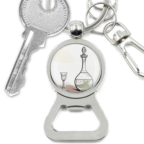 Wine Glass And Decanter Bottle Opener Key Chain from ArtsNow.com Front
