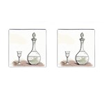 Wine Glass And Decanter Cufflinks (Square)